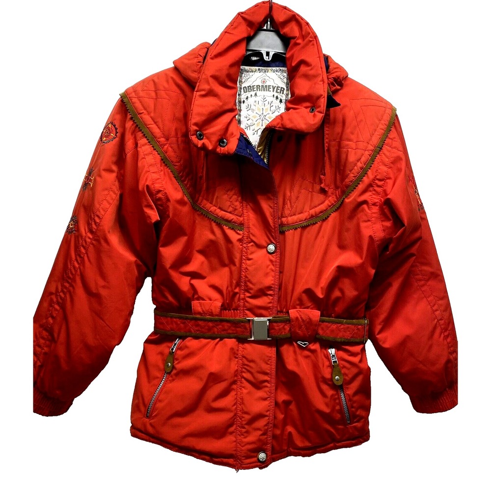 Obermeyer Womens Size 6 Red Reminisce Belted Ski Jacket (HU)